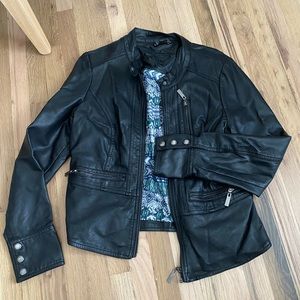 Black fake leather jacket